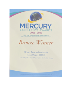 Bronze Winner (Overall Presentation: Non-Profit) MERCURY EXCELLENCE AWARDS 2025-2026