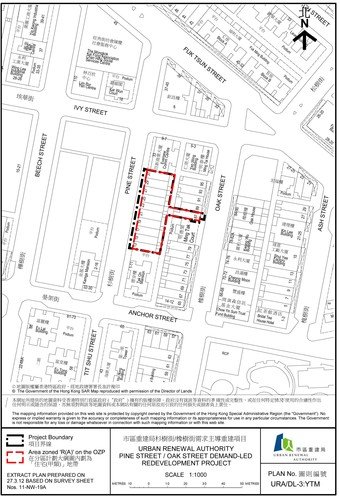 Site plan - Pine Street and Oak Street