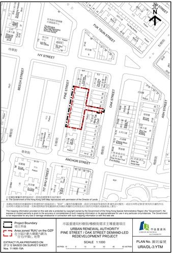 項目界線圖 – 杉樹街及橡樹街