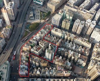 Existing view of To Kwa Wan Road / Wing Kwong Street Development Scheme
