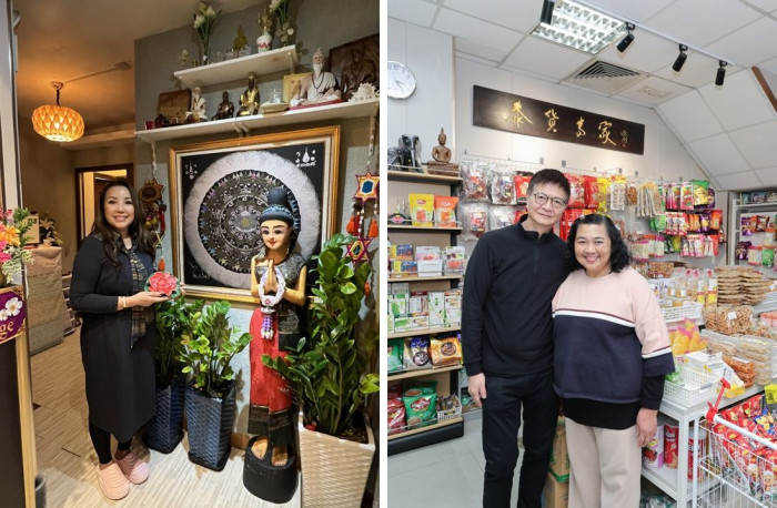 泰式按摩店店主May（左圖）和泰貨老字號「昌泰」店主林先生和林太太(右圖)透過「龍城泰籍街坊支援計劃」的支援下順利搬遷，更藉重劃契機擴大經營規模，迎來新發展。